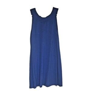 Tommy Bahama ☀️ size XL blue pearl embroidered shift dress cotton modal spandex